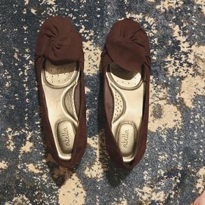 Suede Closed Toe Wedges